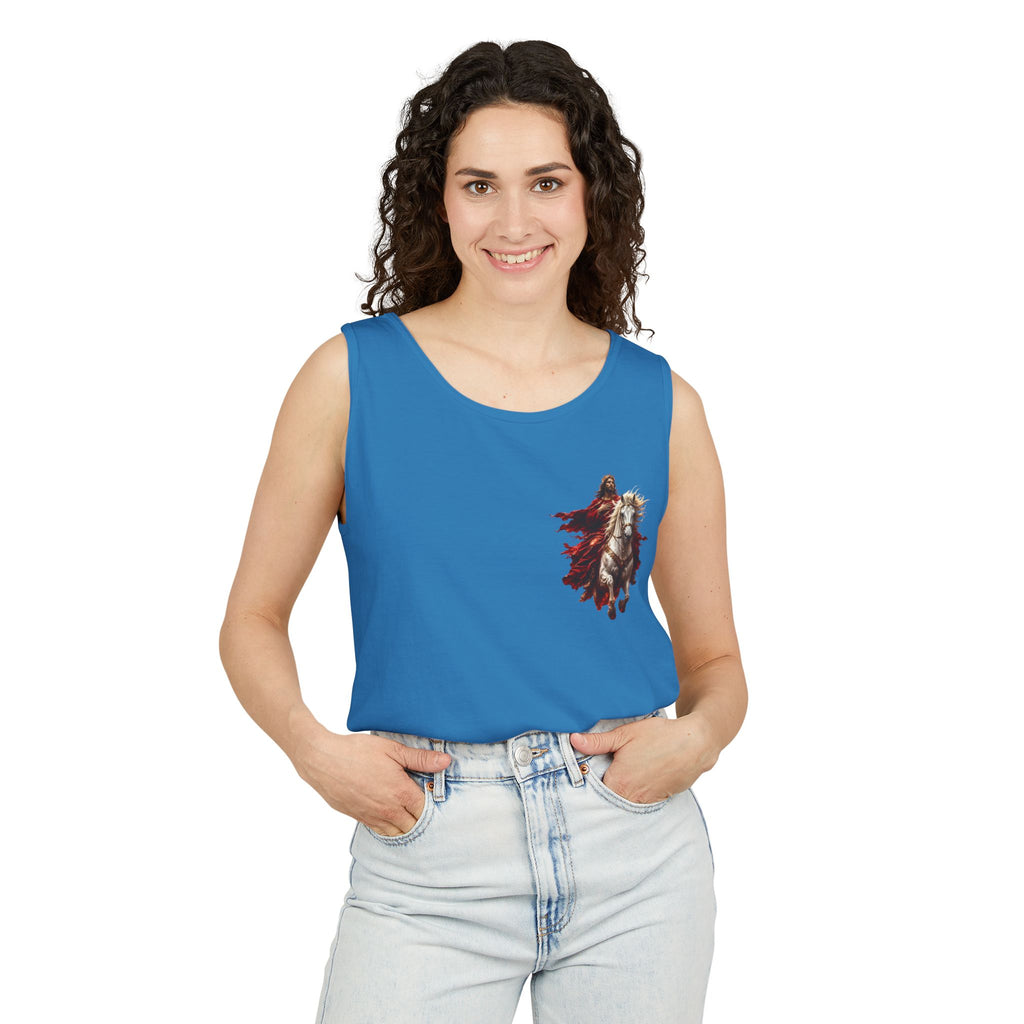 Jesus Second Coming Tank Top | Jesus on White Horse Christian Tank | Inspirational Faith Apparel