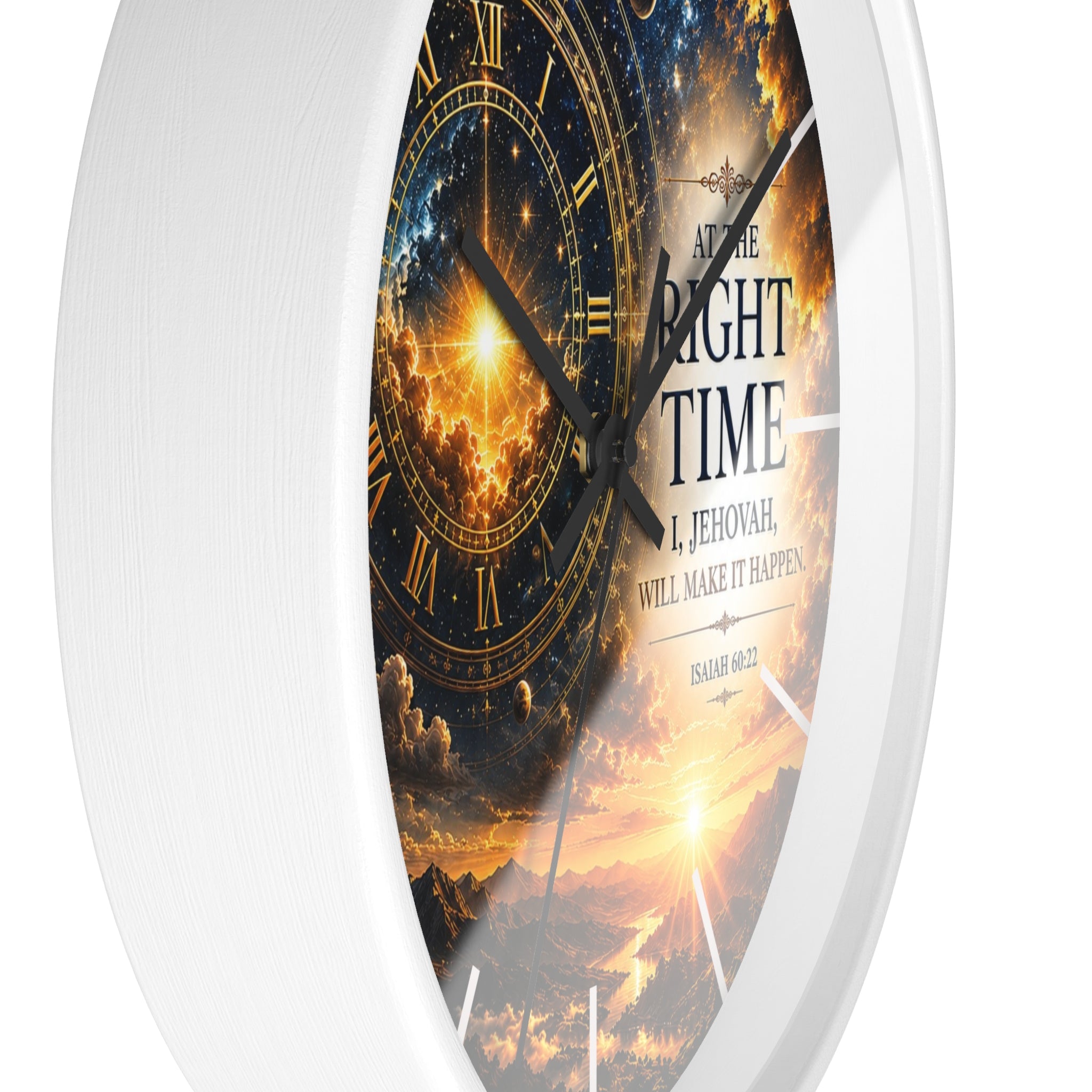 The Right Time Wall Clock | Isaiah 60:22 Christian Scripture Clock | Inspirational Faith Deco