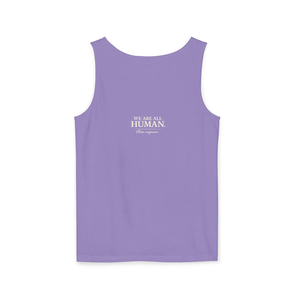 “Every Heart Beats the Same” Vintage Surf Tank Top – Garment-Dyed Coastal Unity Tank