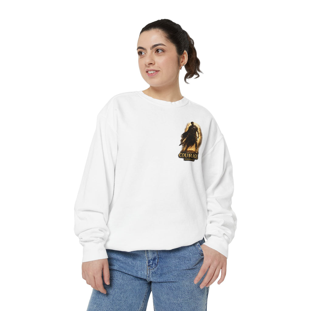 Joshua Courage Sweatshirt | Be Strong and Courageous Christian Crewneck | Inspirational Faith Apparel