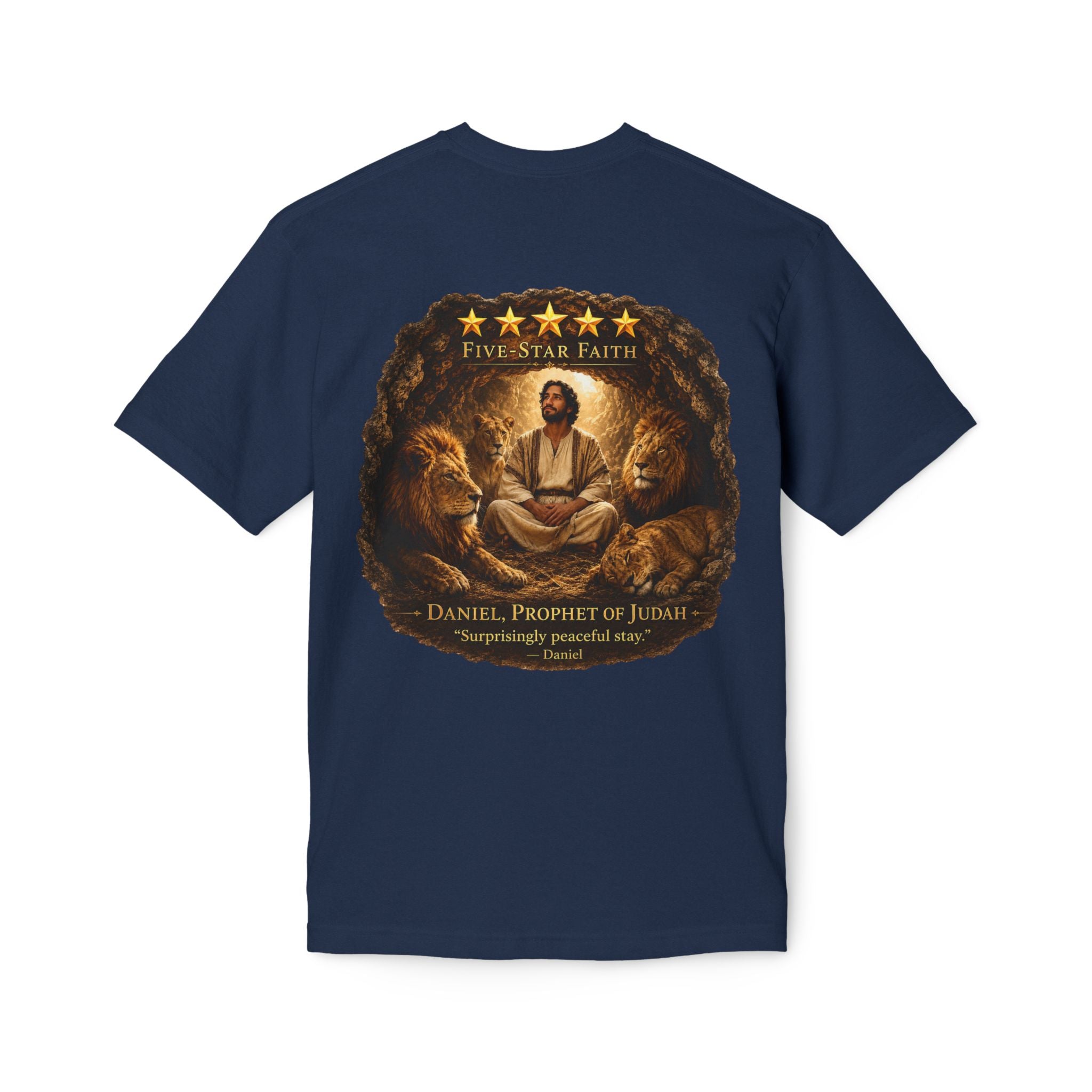 Daniel Review "Stay" Christian T-Shirt — Faith-Based Lion Design