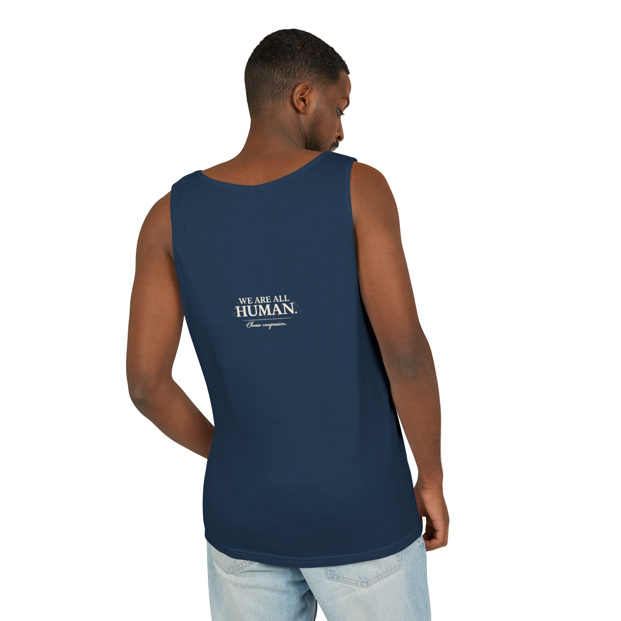 “Every Heart Beats the Same” Vintage Surf Tank Top – Garment-Dyed Coastal Unity Tank