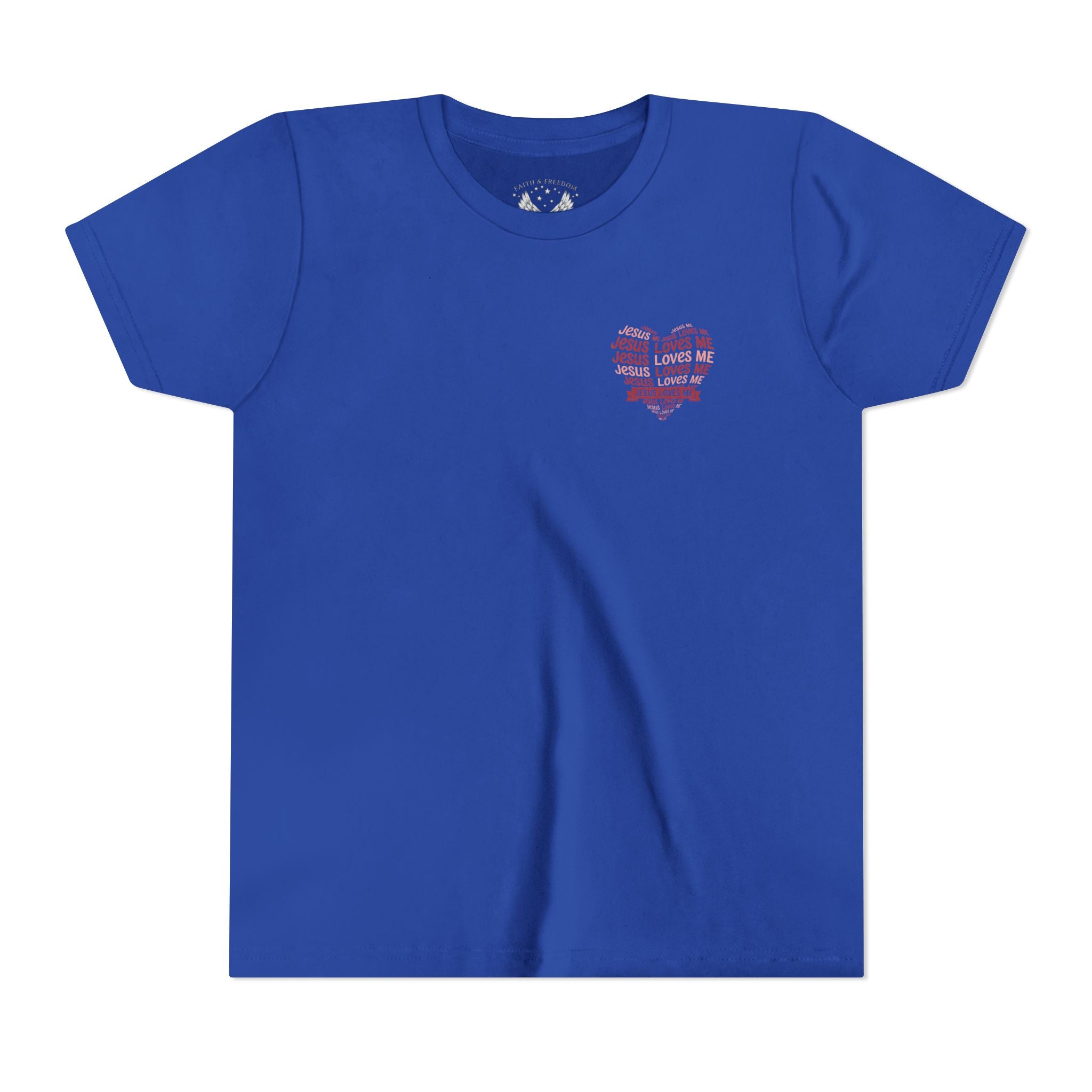 Jesus Loves Me Youth T-Shirt – Heart Word Cloud Christian Kids Tee | Faith Inspired Youth Shirt