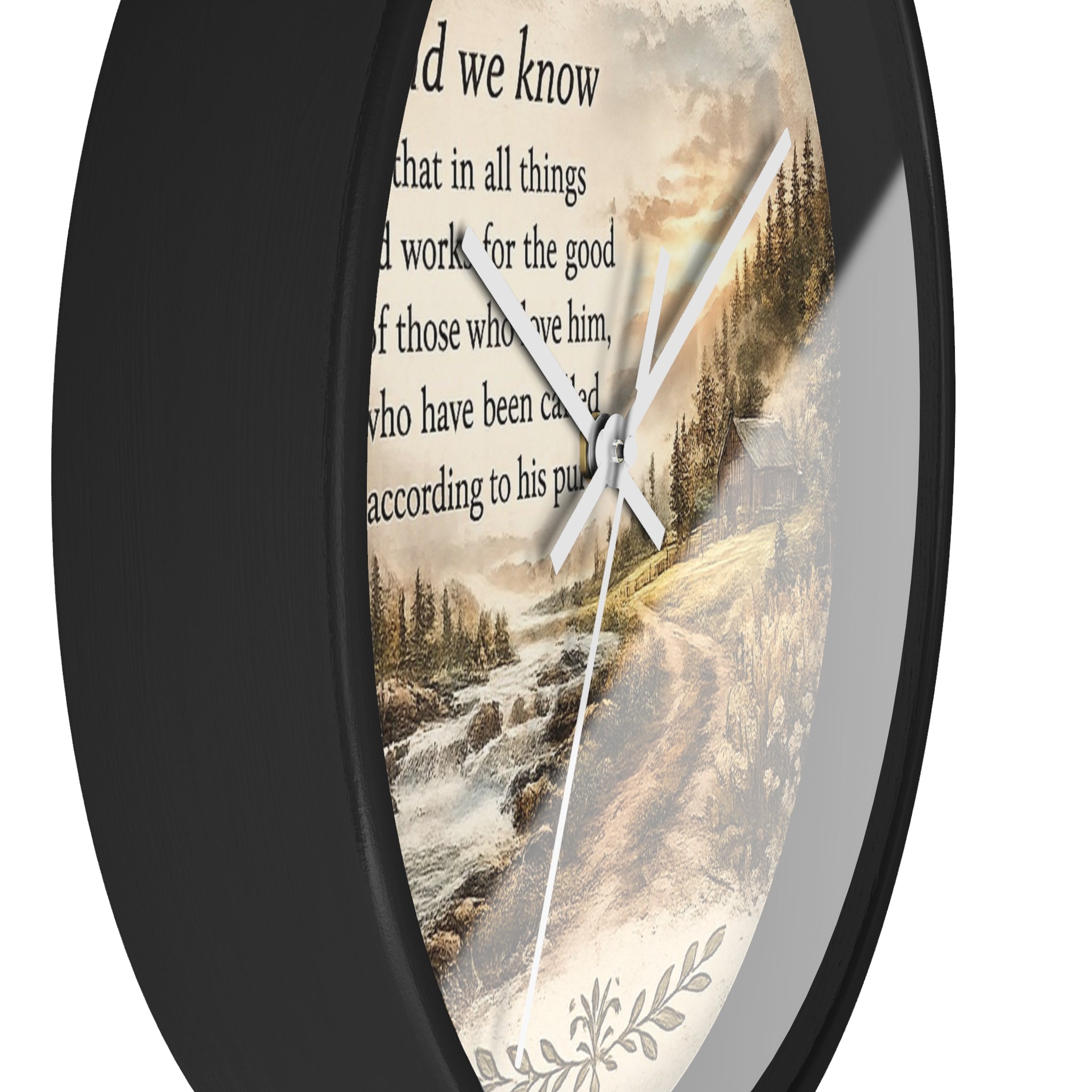 Romans 8:28 Wall Clock | Inspirational Christian Scripture Clock | Rustic Faith Home Decor