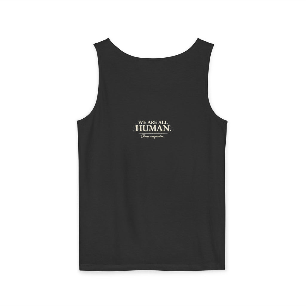 “Every Heart Beats the Same” Vintage Surf Tank Top – Garment-Dyed Coastal Unity Tank