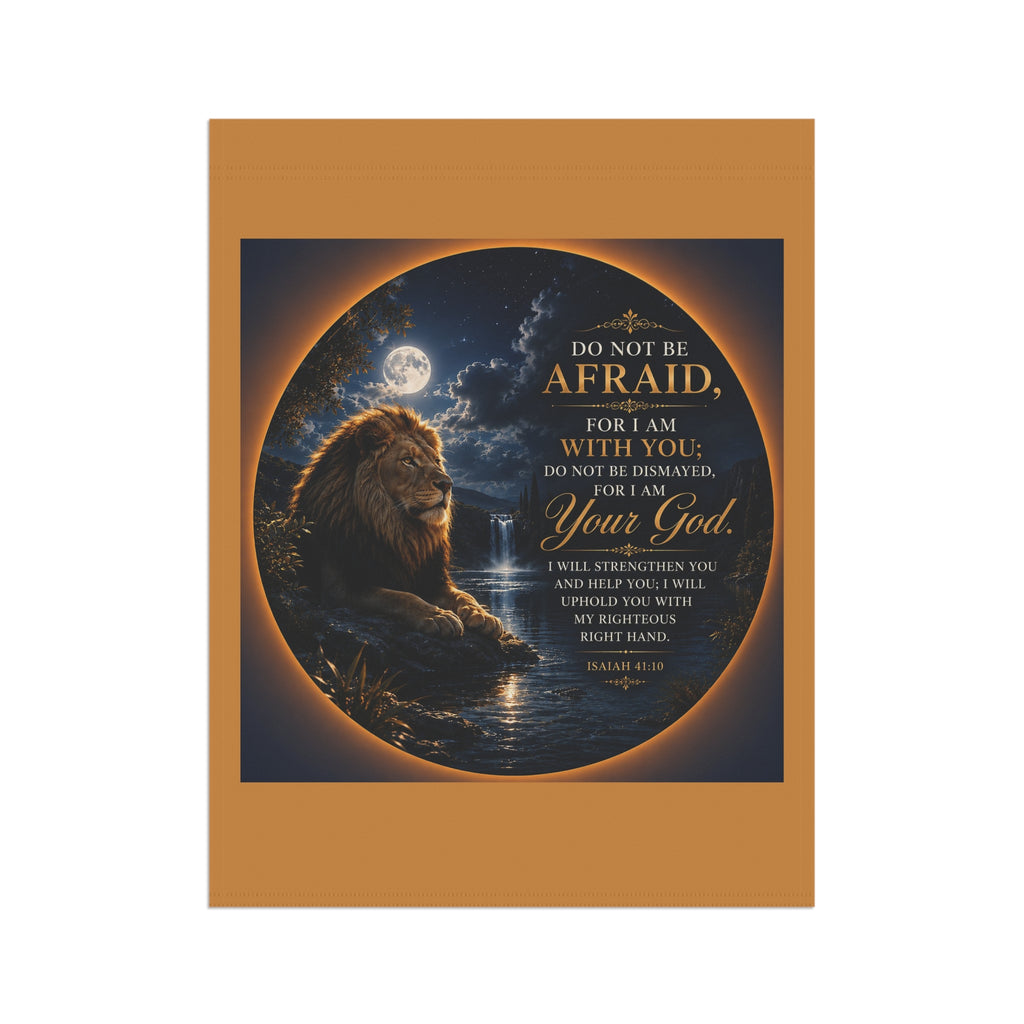 Do Not Be Afraid Lion Garden Flag | Christian Outdoor Banner | Inspirational Scripture Yard Decor