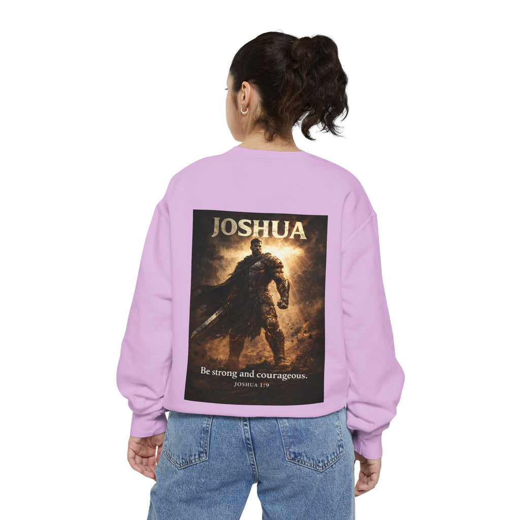 Joshua Courage Sweatshirt | Be Strong and Courageous Christian Crewneck | Inspirational Faith Apparel