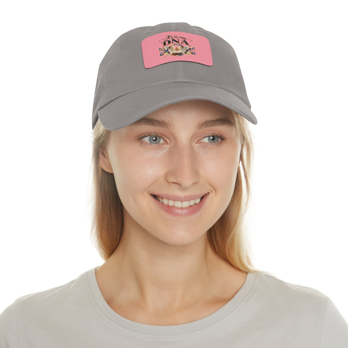 It's in My DNA Christian Dad Hat – Faith-Inspired Faux Leather Patch Baseball Cap