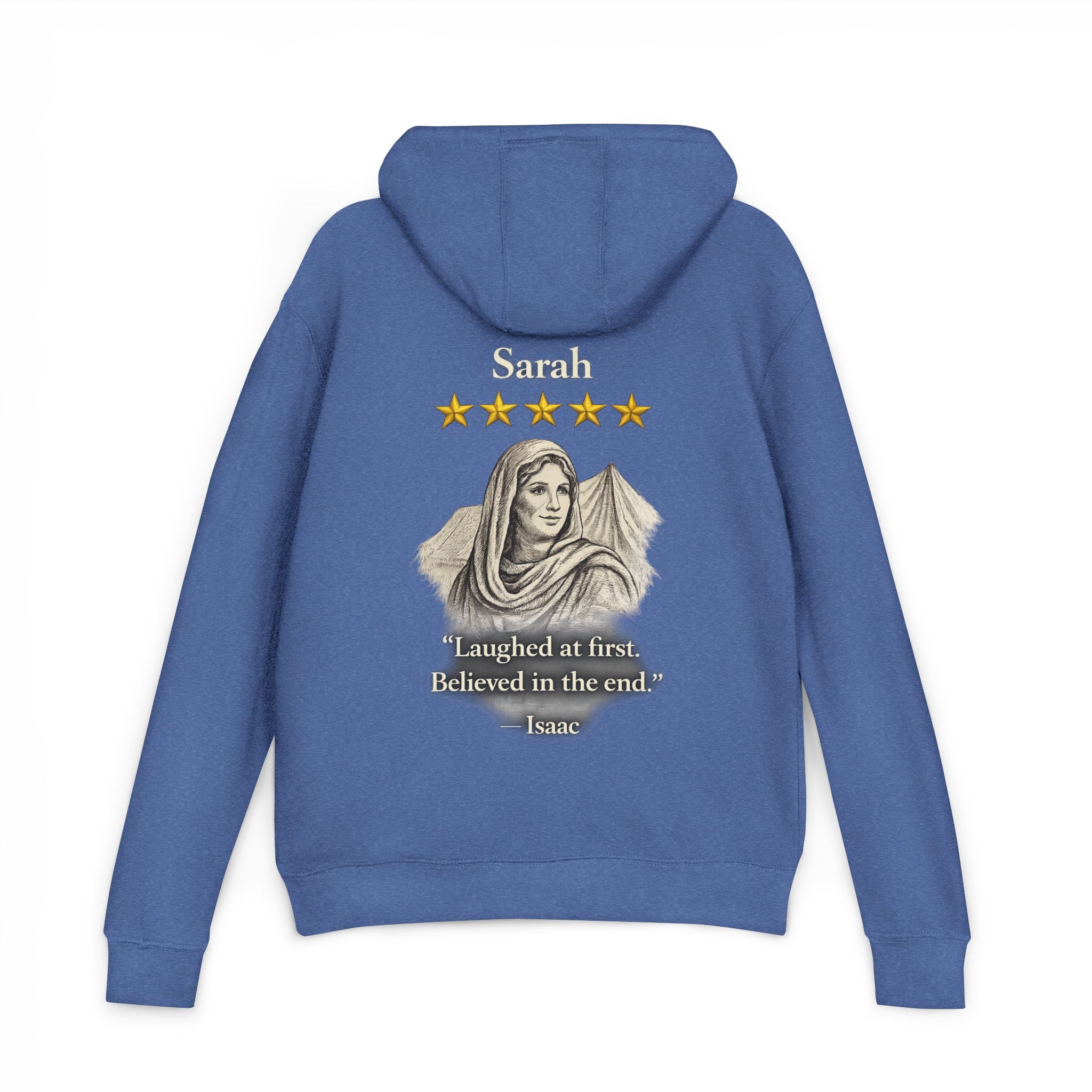 Hoodie — Personalized 'Sarah' Vintage Portrait Hoodie with Quote ("Laughed at first. Believed in the end.")
