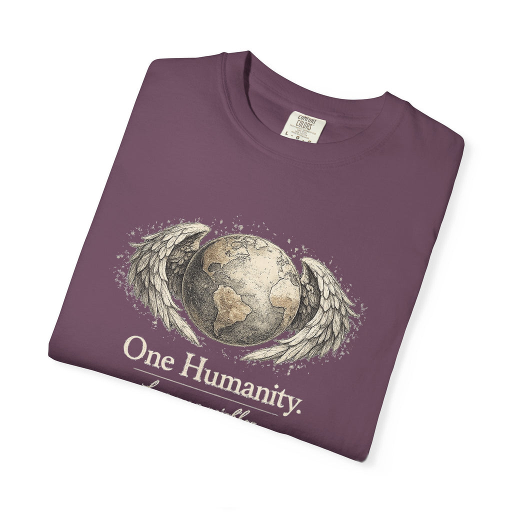 One Humanity T-Shirt – “One Humanity. Love Your Neighbor.” Earth Wings Graphic Tee