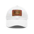 Vintage-inspired Christian dad hat featuring a faux leather “Walk Humbly” Micah 6:8 patch with rustic outdoor styling and antique brass buckle closure.