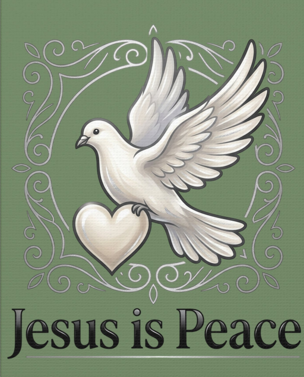 Jesus Is Peace Matte Canvas Wall Art | White Dove Christian Canvas | Inspirational Scripture Wall Decor | Faith Home Decor