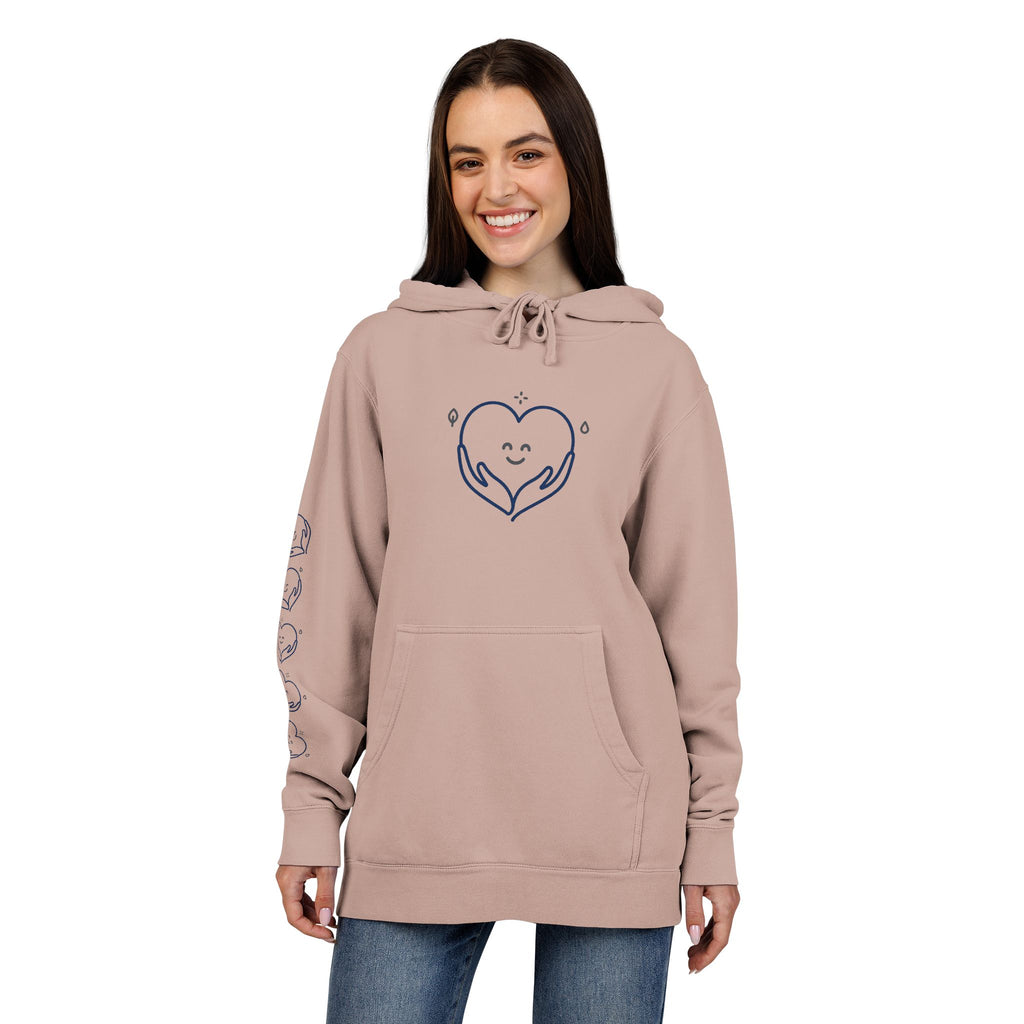 Kindness Changes Everything Hoodie – Heart Graphic Pigment-Dyed Sweatshirt