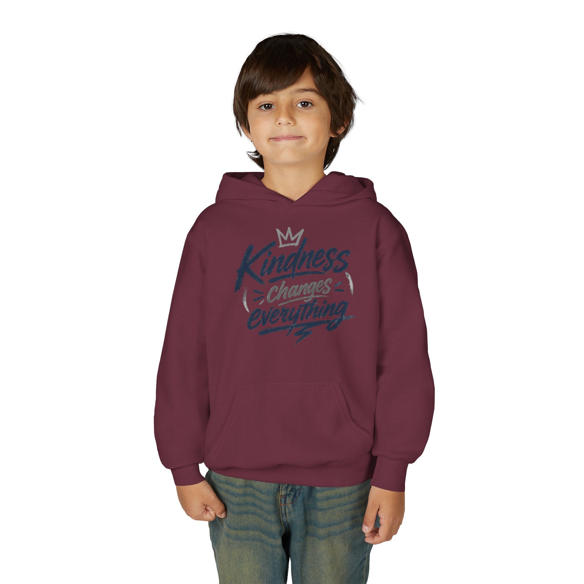 Youth Hoodie – “Kindness Changes Everything” Inspirational Kids Pullover