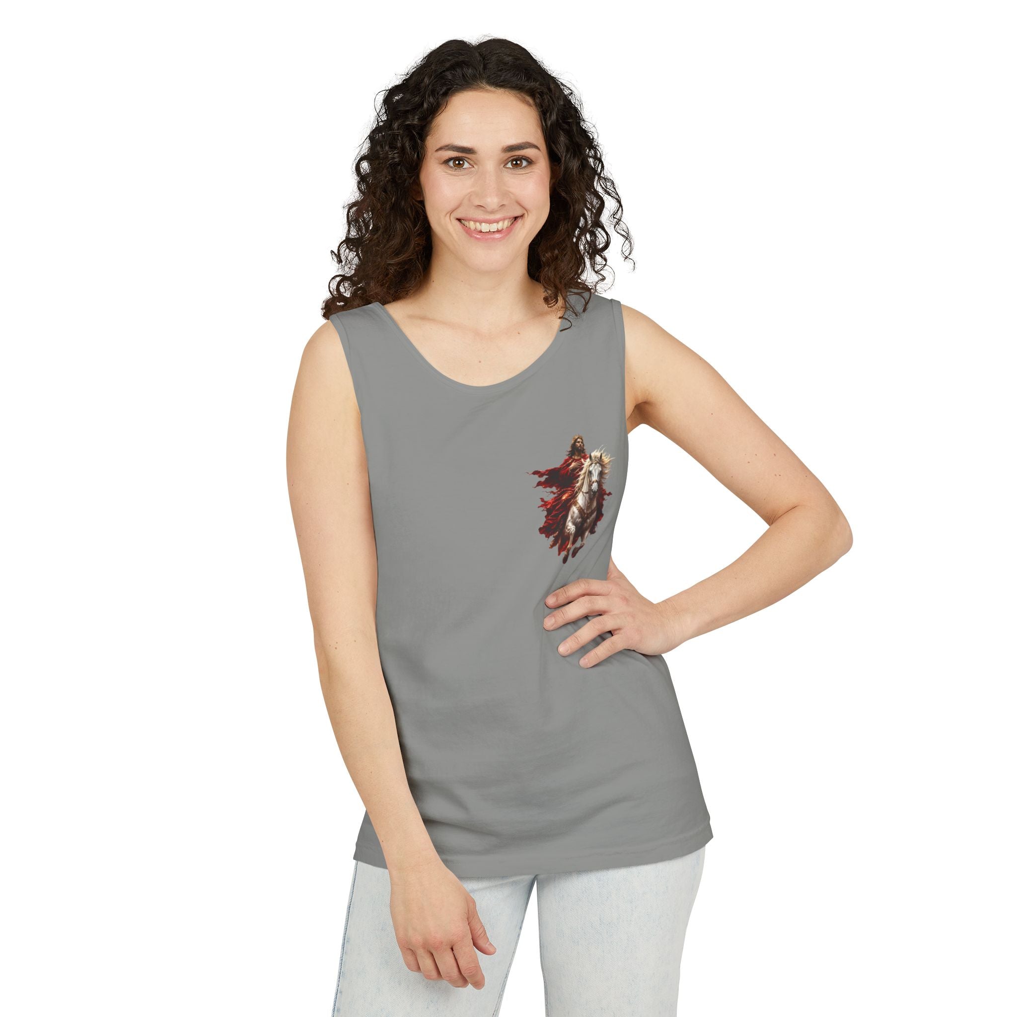 Jesus Second Coming Tank Top | Jesus on White Horse Christian Tank | Inspirational Faith Apparel