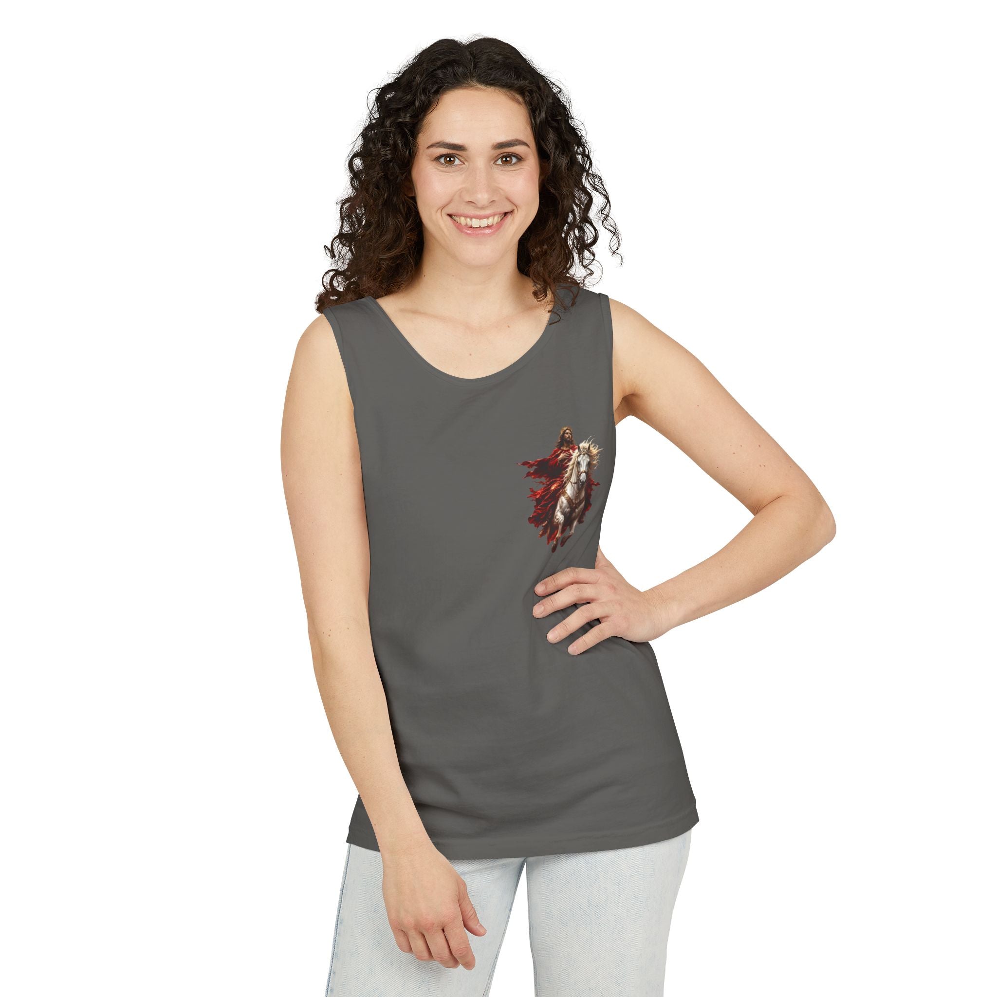 Jesus Second Coming Tank Top | Jesus on White Horse Christian Tank | Inspirational Faith Apparel