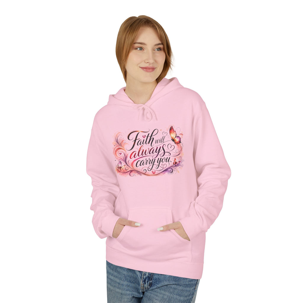 Faith Will Always Carry You Hoodie | Butterfly Christian Inspirational Pullover