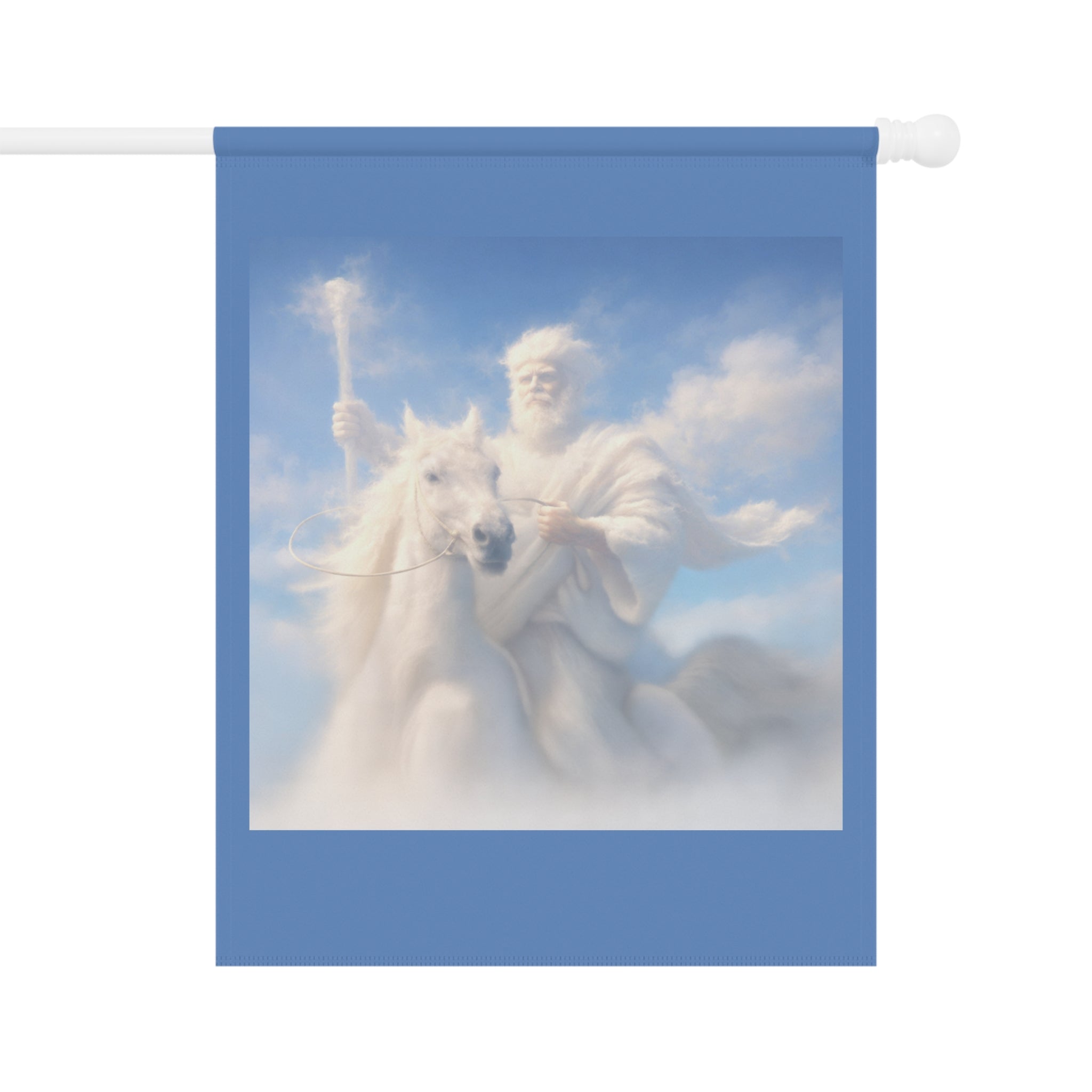 Jesus on White Horse Garden Flag | Christian Outdoor Banner | Inspirational Faith Garden Decor