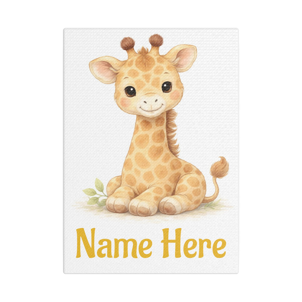 Personalized Giraffe Canvas — Custom Name Nursery Wall Art