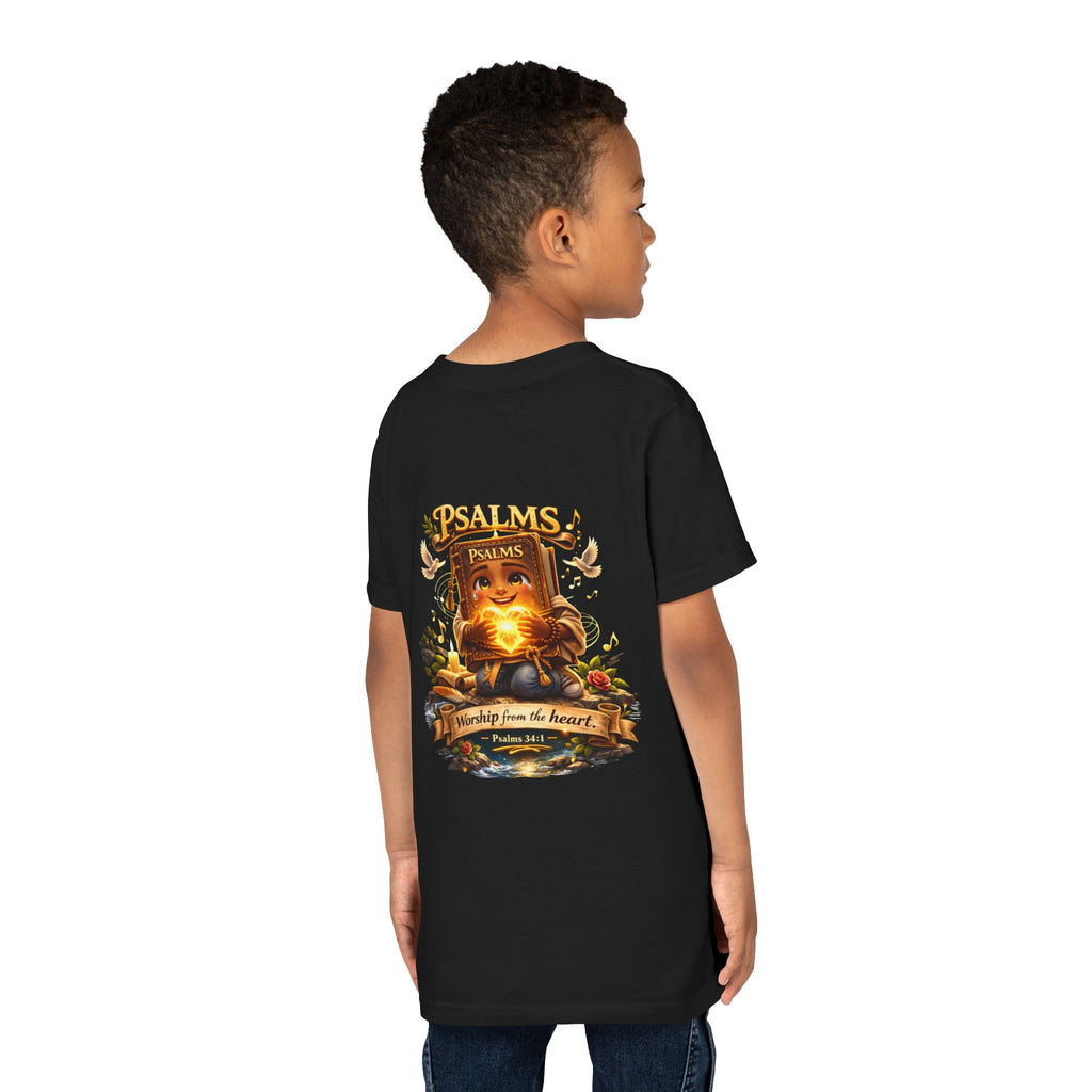 Praise Him Psalms 34:1 Youth T-Shirt | Christian Kids Faith Tee | Inspirational Youth Apparel
