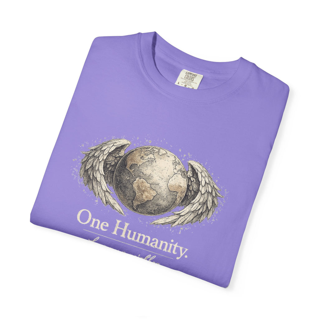 One Humanity T-Shirt – “One Humanity. Love Your Neighbor.” Earth Wings Graphic Tee