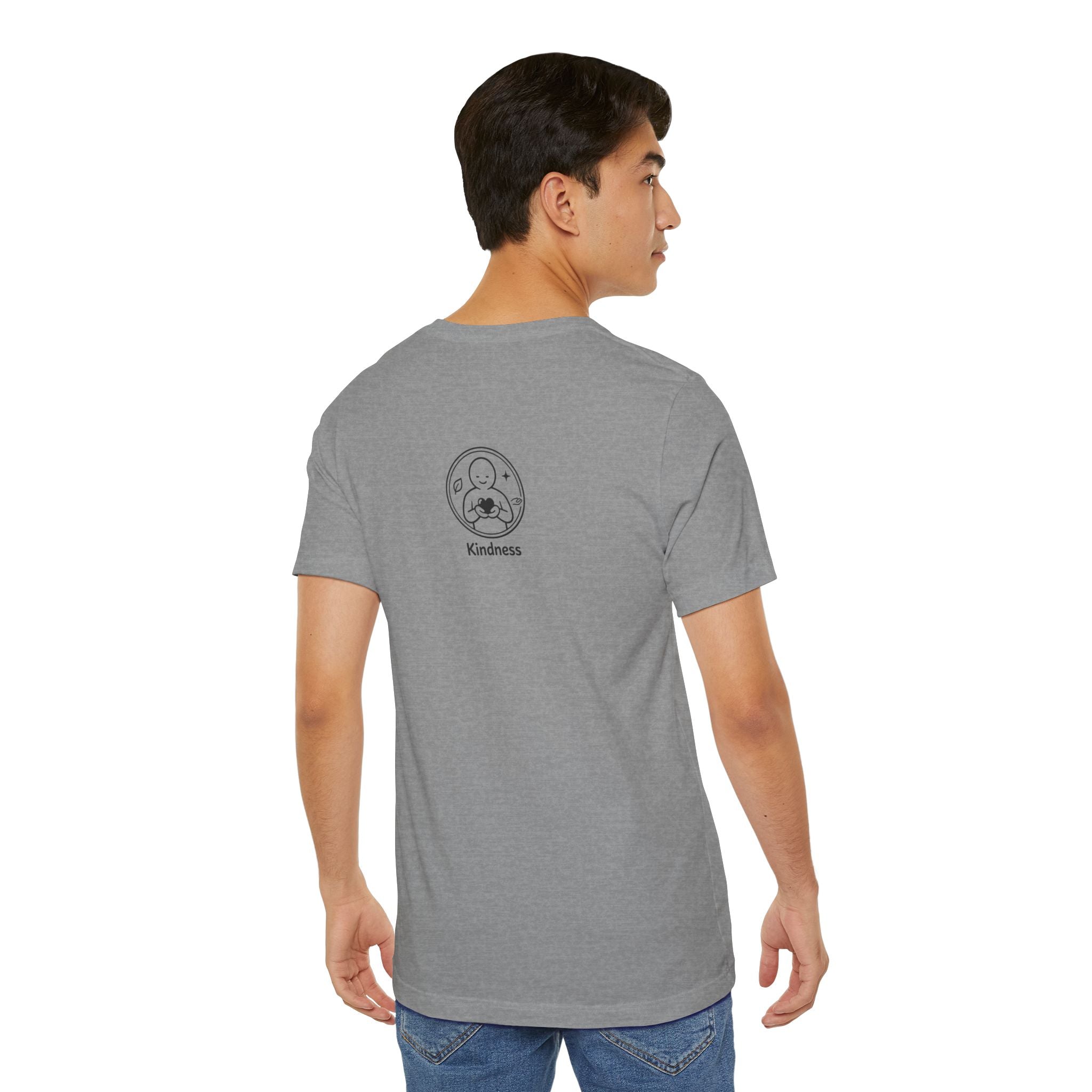 Kindness Minimalist T-Shirt | Inspirational Heart Emblem Tee | Soft Everyday Graphic Shirt