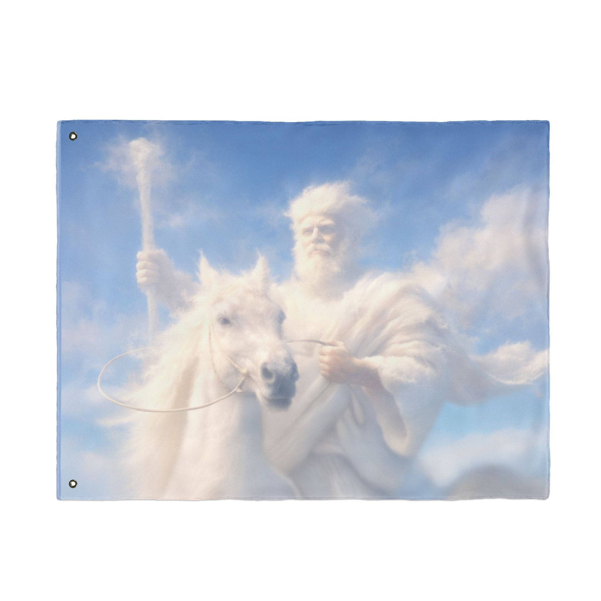 Jesus Riding on the Clouds Flag | Double-Sided Christian Outdoor Flag | Inspirational Faith Banner