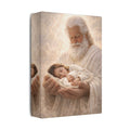 Safely in His Hands Canvas — 'Mom & Baby' Sleeping in God's Embrace Wall Art