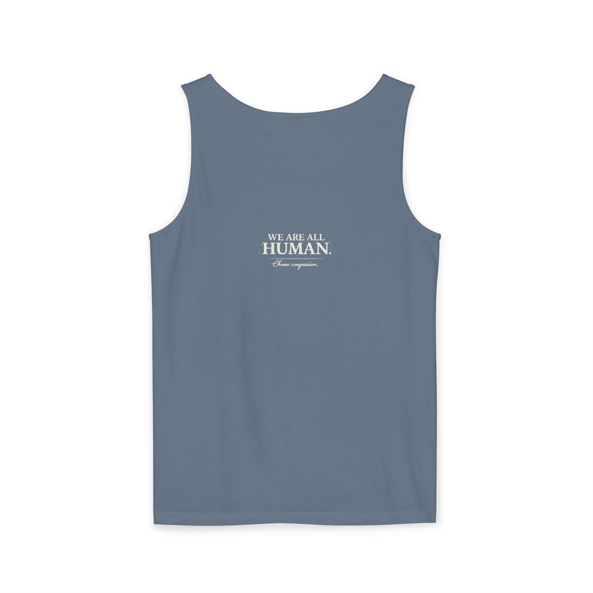 “Every Heart Beats the Same” Vintage Surf Tank Top – Garment-Dyed Coastal Unity Tank