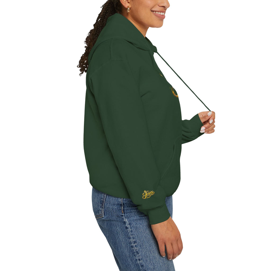 Jesus Gold Script Hoodie – Sparkle Christian Faith Pullover | Inspirational Hoodie