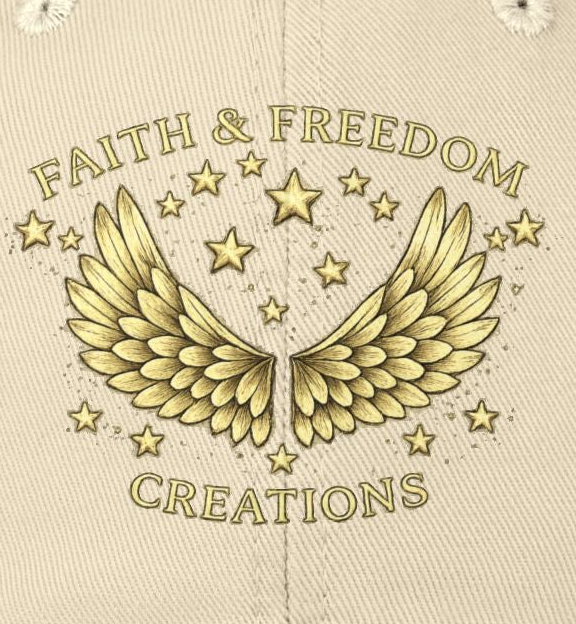 Faith & Freedom – Distressed Cap | Vintage Winged Stars Embroidered Hat