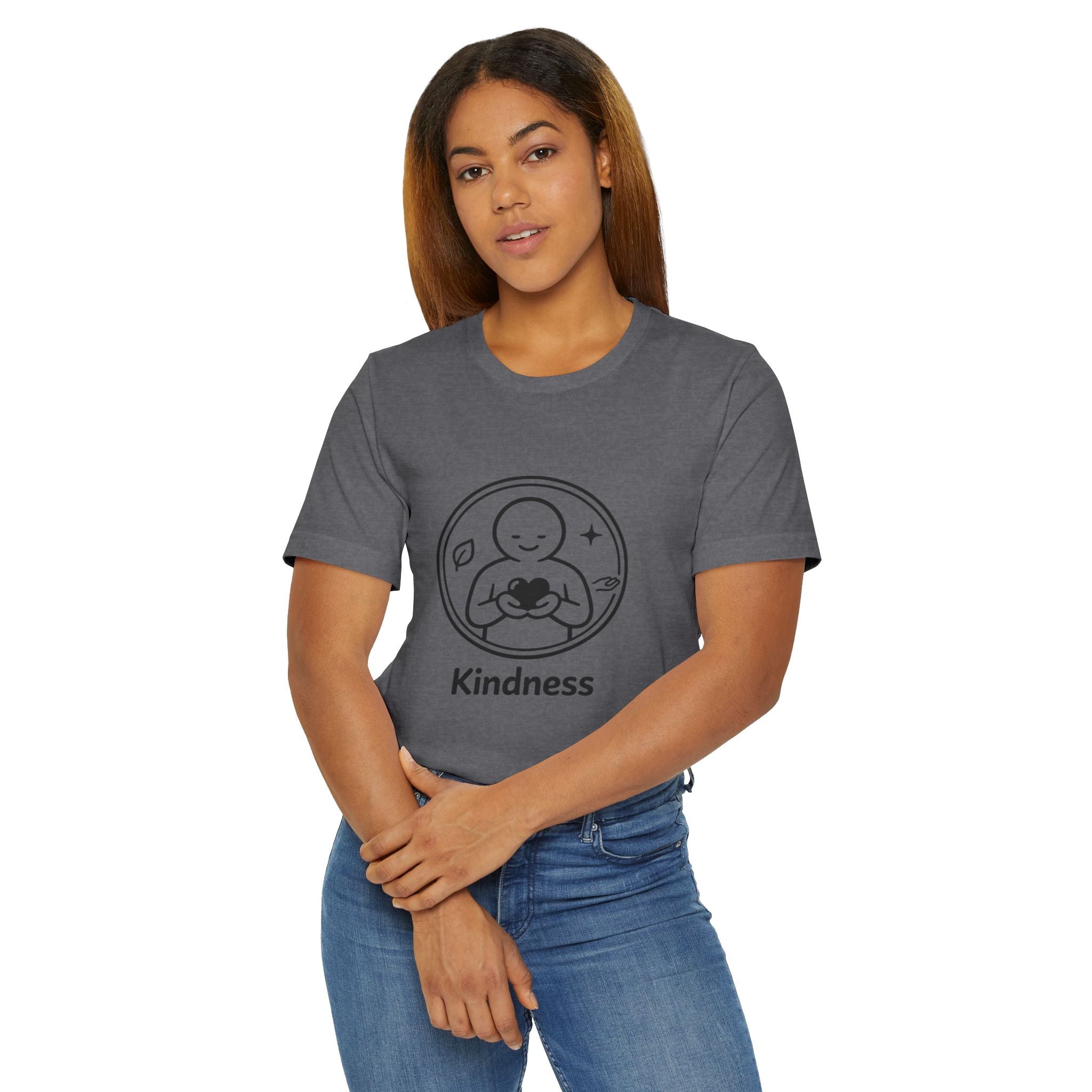 Kindness Minimalist T-Shirt | Inspirational Heart Emblem Tee | Soft Everyday Graphic Shirt