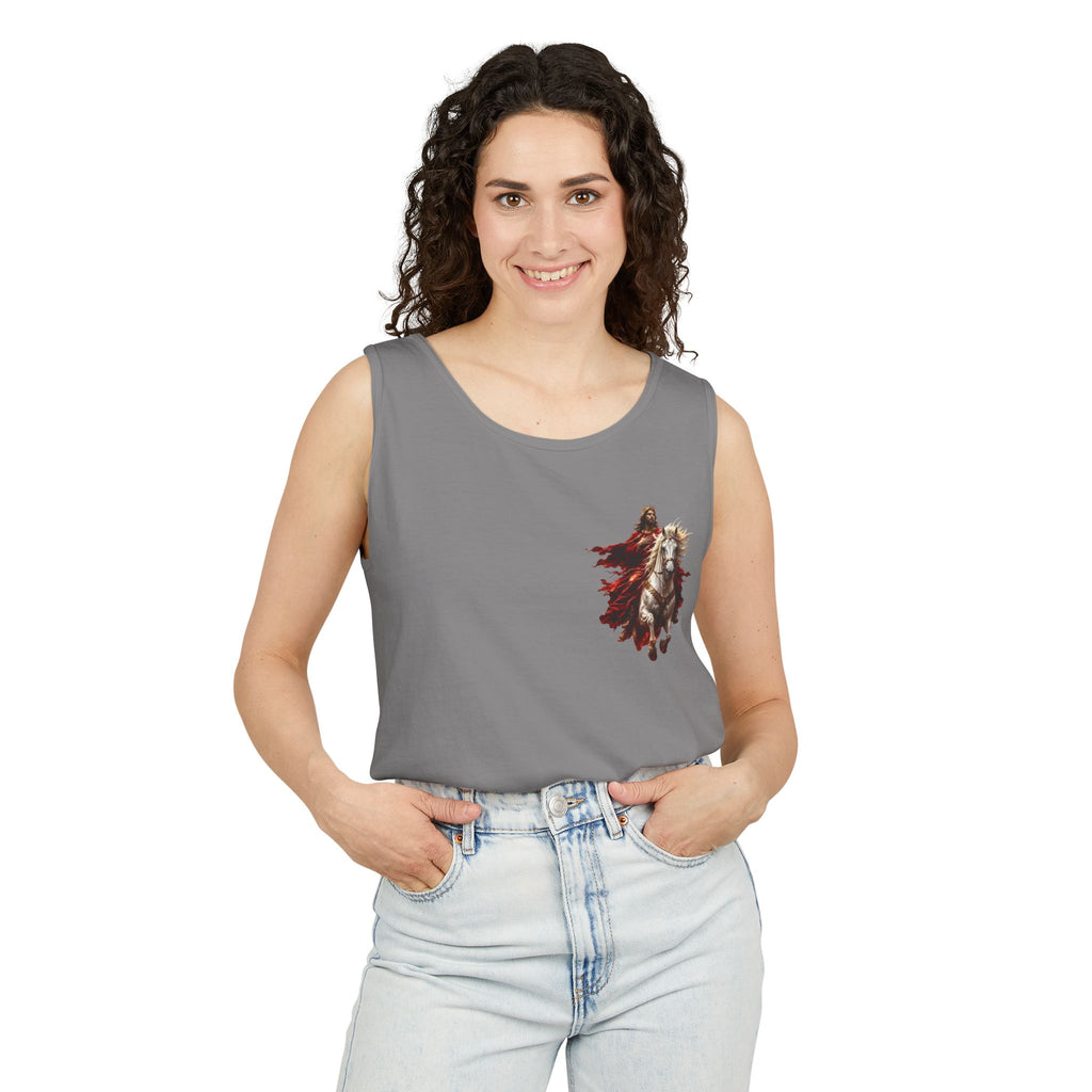 Jesus Second Coming Tank Top | Jesus on White Horse Christian Tank | Inspirational Faith Apparel