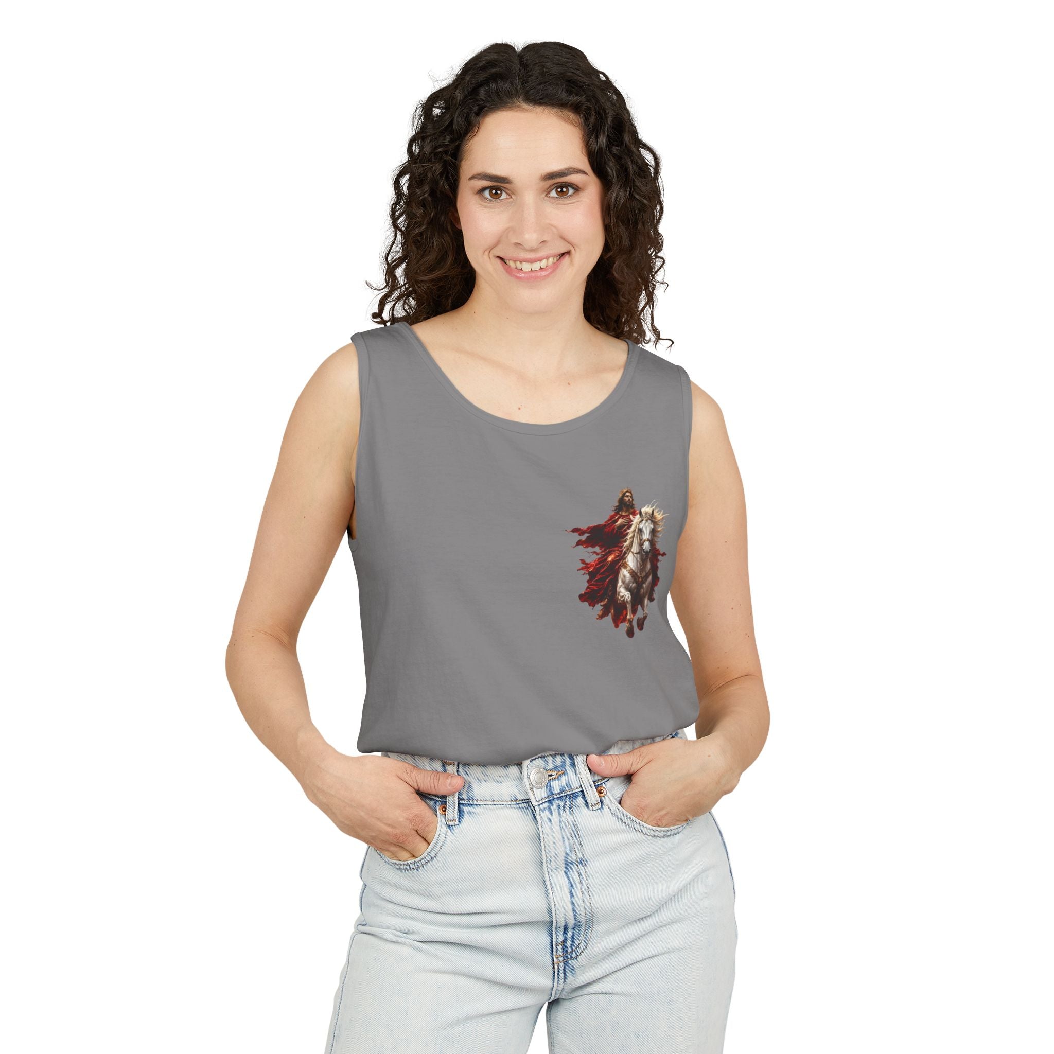 Jesus Second Coming Tank Top | Jesus on White Horse Christian Tank | Inspirational Faith Apparel