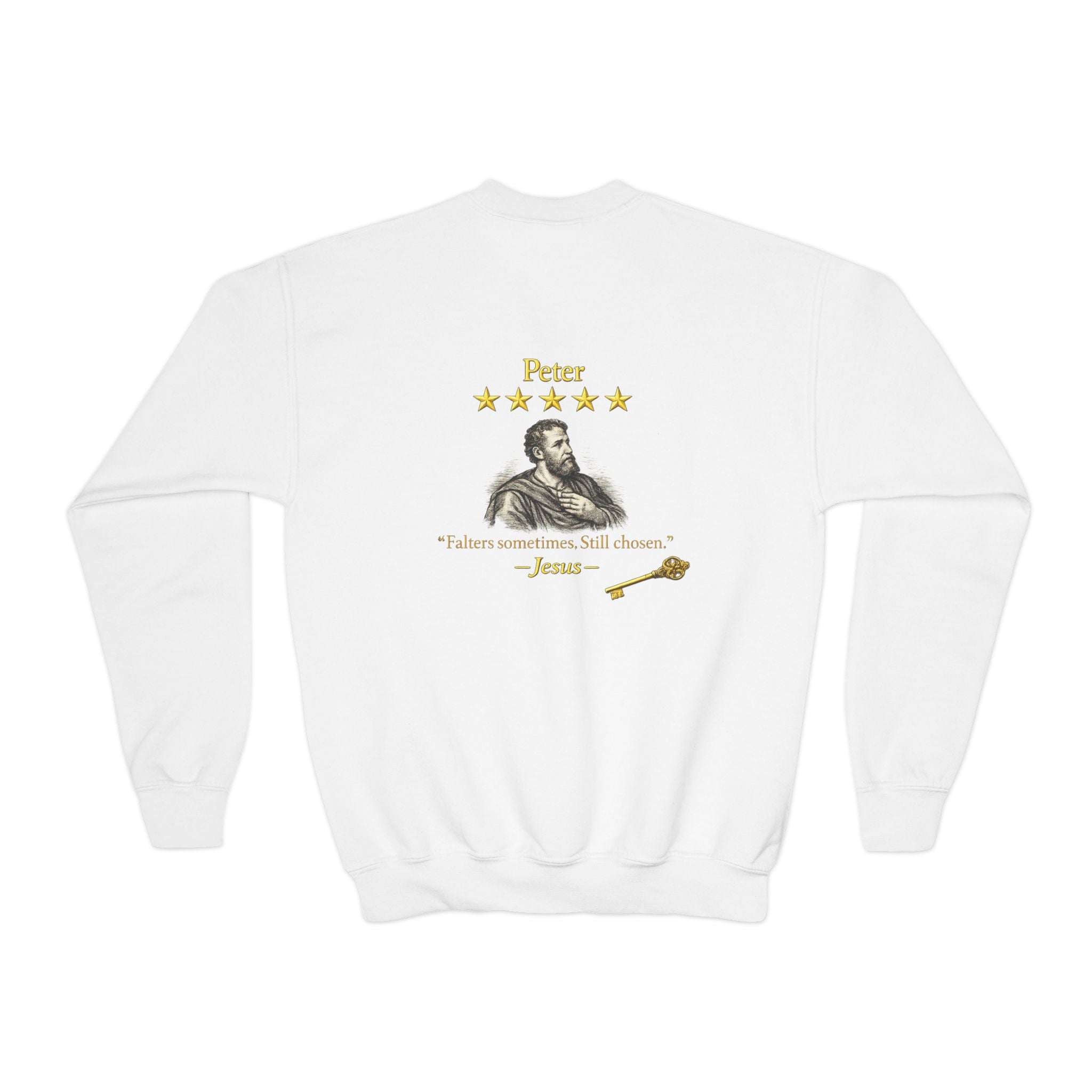 Youth Crewneck Sweatshirt — "Jesus's loving review of Peter"