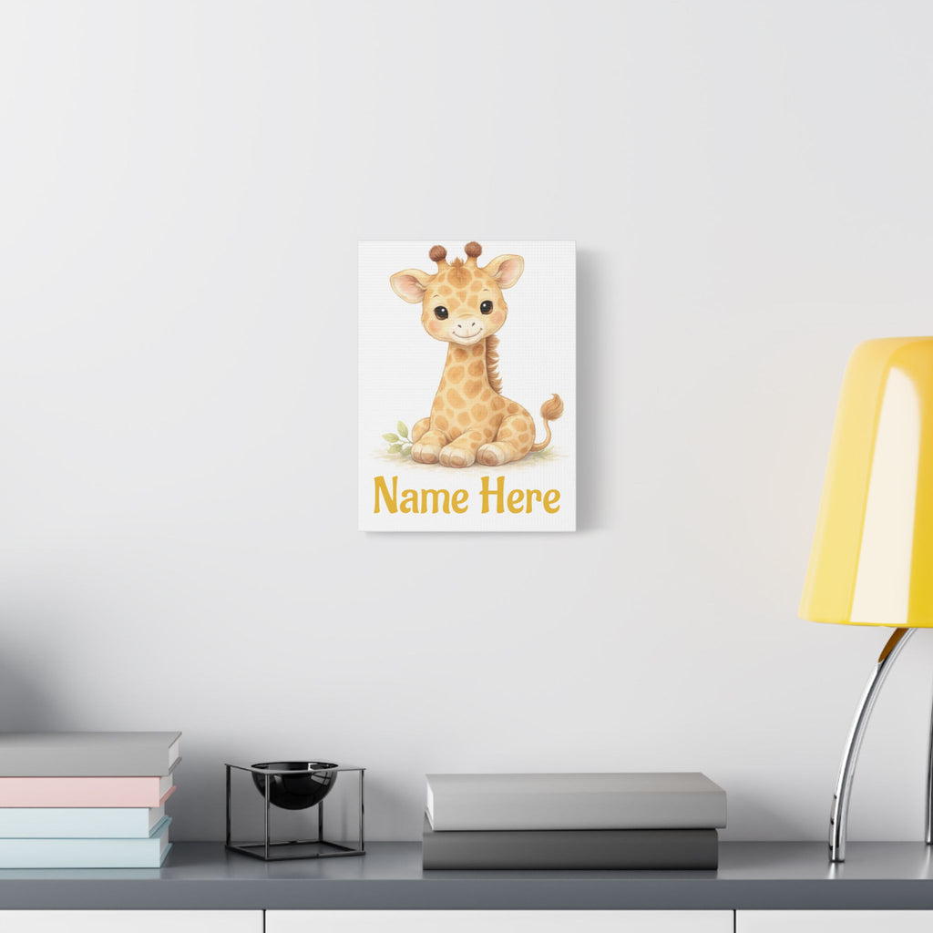 Personalized Giraffe Canvas — Custom Name Nursery Wall Art