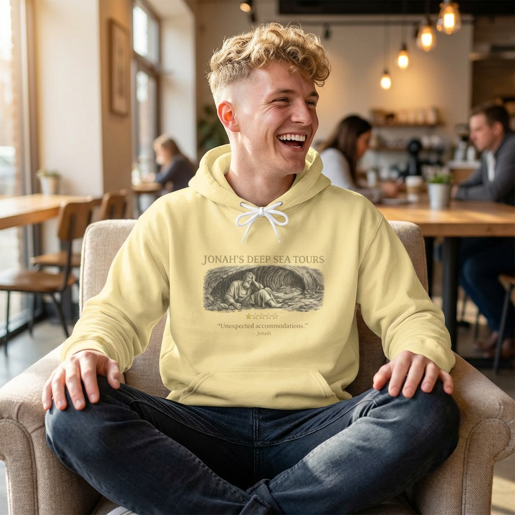 Jonah's Deep Sea Tours - Vintage Nautical Hoodie with Biblical Humor