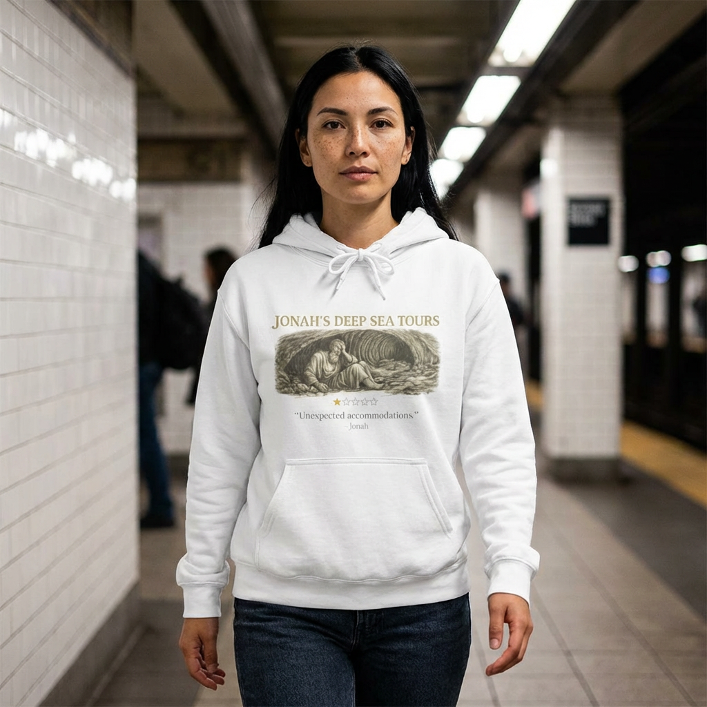 Jonah's Deep Sea Tours - Vintage Nautical Hoodie with Biblical Humor