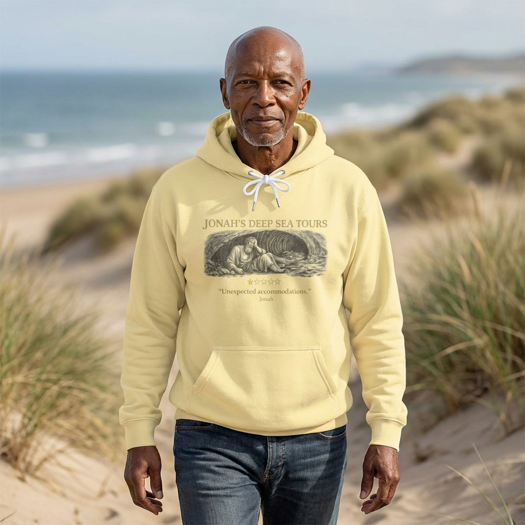 Jonah's Deep Sea Tours - Vintage Nautical Hoodie with Biblical Humor