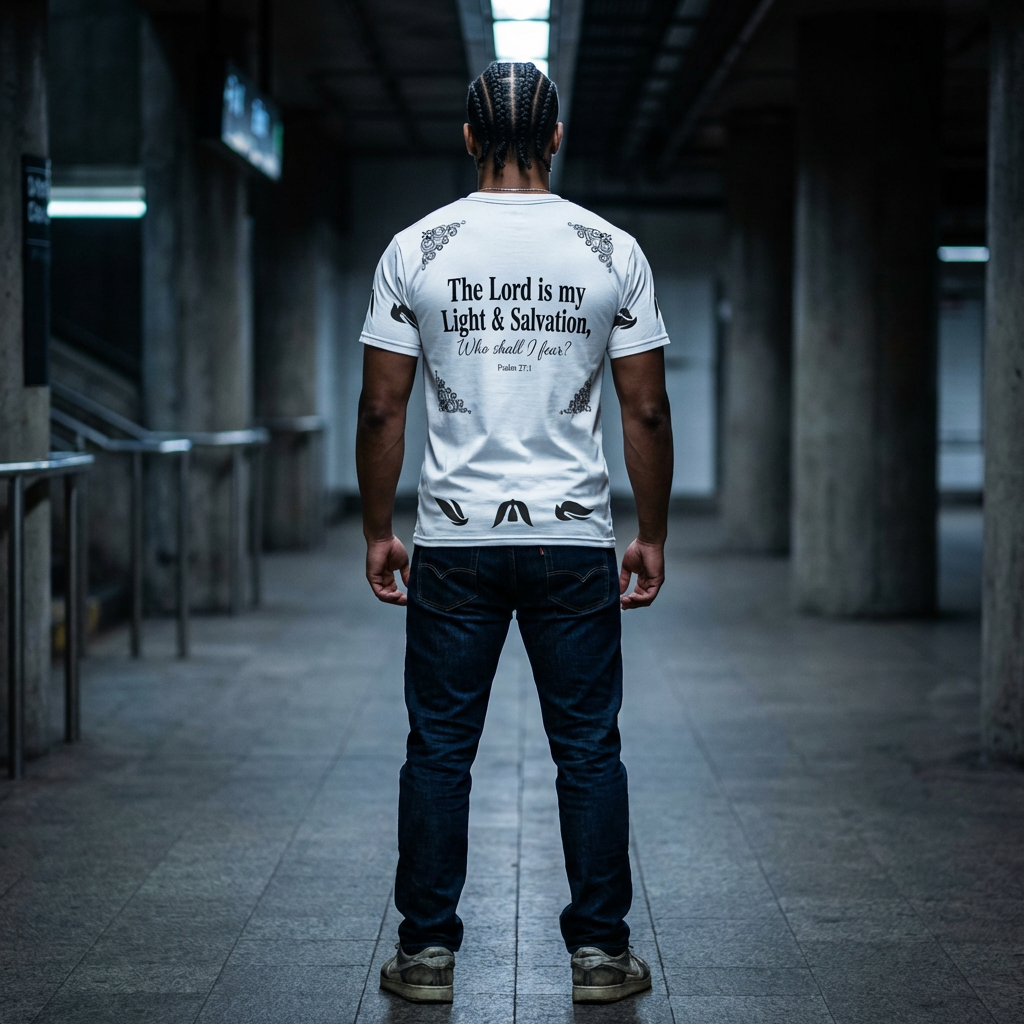 Psalm 27:1 Dove Graphic T-Shirt – “The Lord is My Light & Salvation” Christian Bible Verse Tee