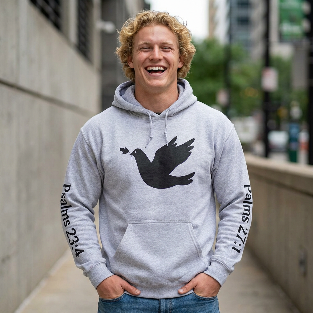Psalm 27:1 Dove Hoodie – “The Lord is My Light & Salvation” Christian Sweatshirt | Faith Scripture Hoodie