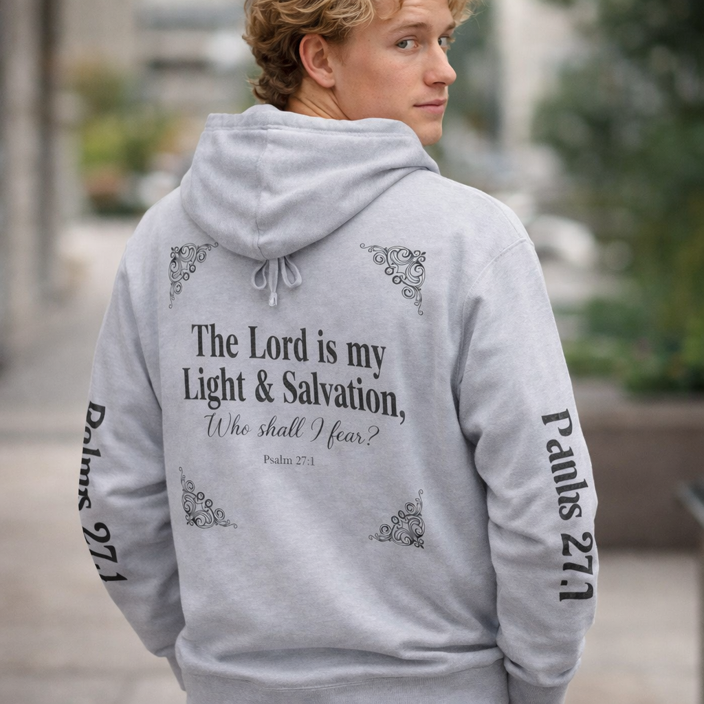 Psalm 27:1 Dove Hoodie – “The Lord is My Light & Salvation” Christian Sweatshirt | Faith Scripture Hoodie