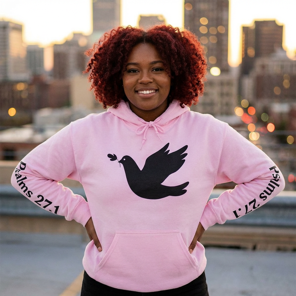 Psalm 27:1 Dove Hoodie – “The Lord is My Light & Salvation” Christian Sweatshirt | Faith Scripture Hoodie