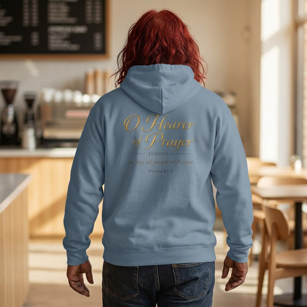 Prayer Hoodie – “O Hearer of Prayer” Psalm 65:2 Christian Pullover | Faith & Freedom Creations