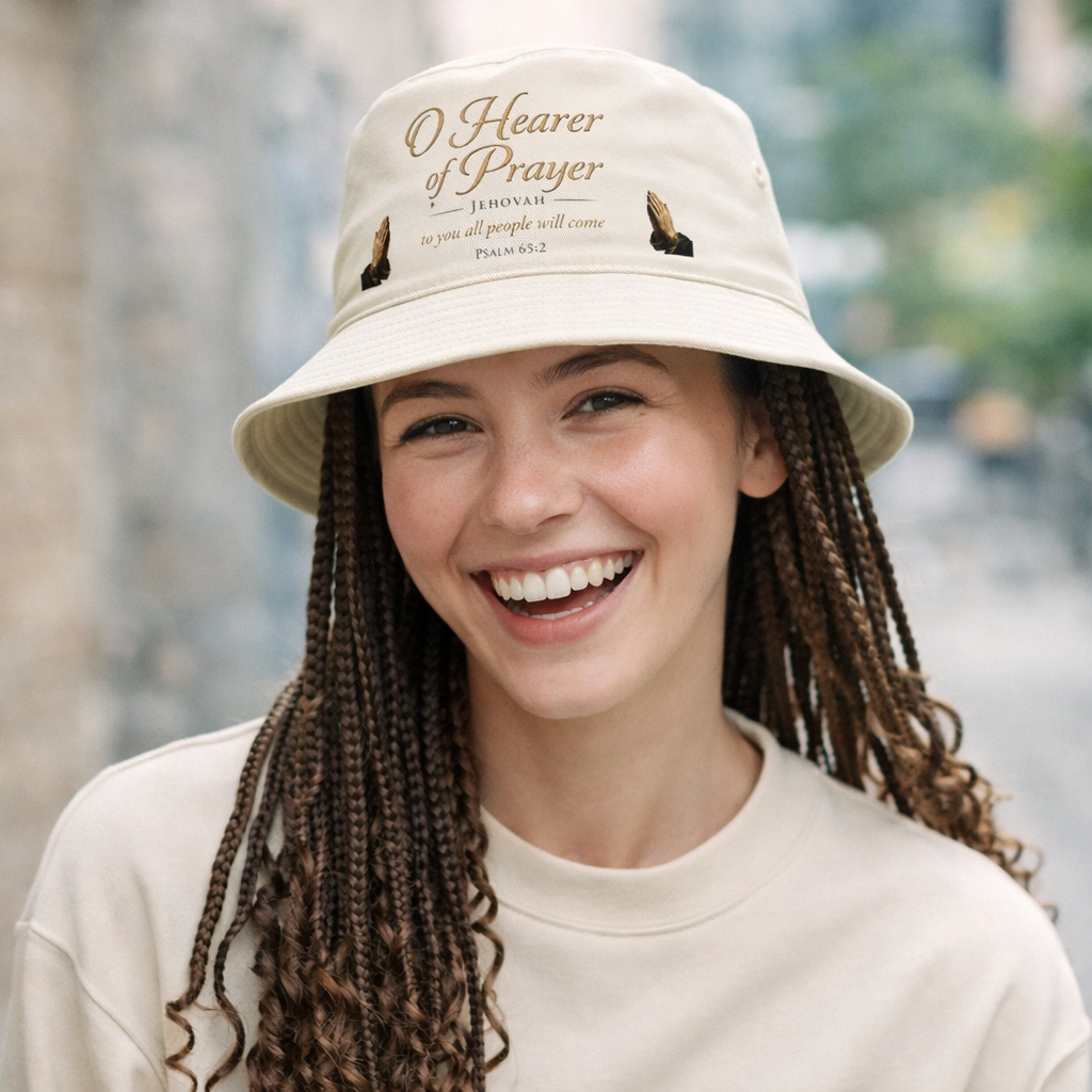 O Hearer of Prayer Bucket Hat – Psalm 65:2 Faith-Inspired Scripture Hat | Faith & Freedom Creations