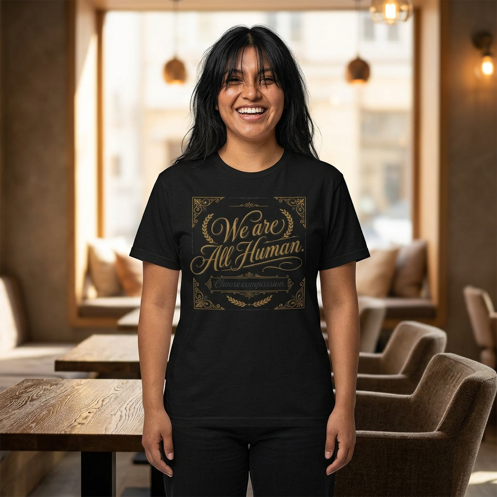 We Are All Human T-Shirt – “Choose Compassion” Inspirational Graphic Tee