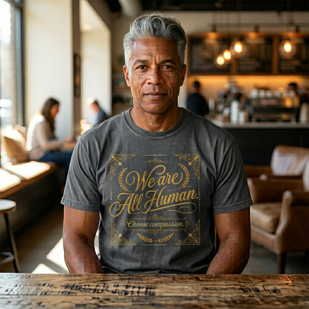 We Are All Human T-Shirt – “Choose Compassion” Inspirational Graphic Tee