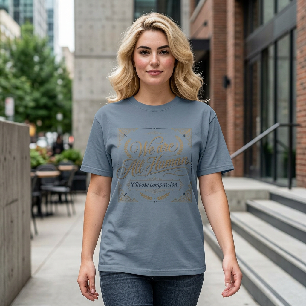 We Are All Human T-Shirt – “Choose Compassion” Inspirational Graphic Tee