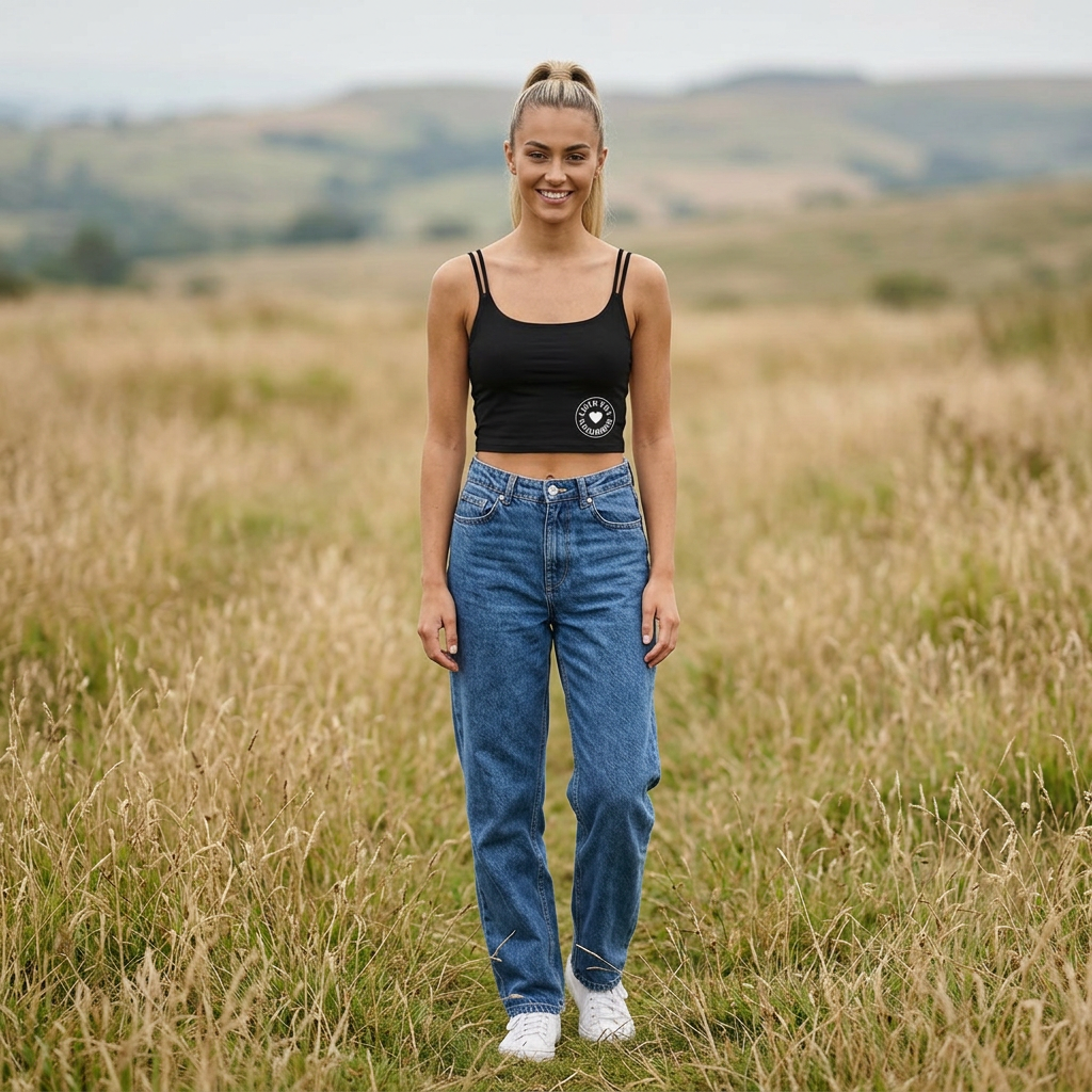 Luxe Crop Bra — 'Love Thy Neighbor' Heart Emblem