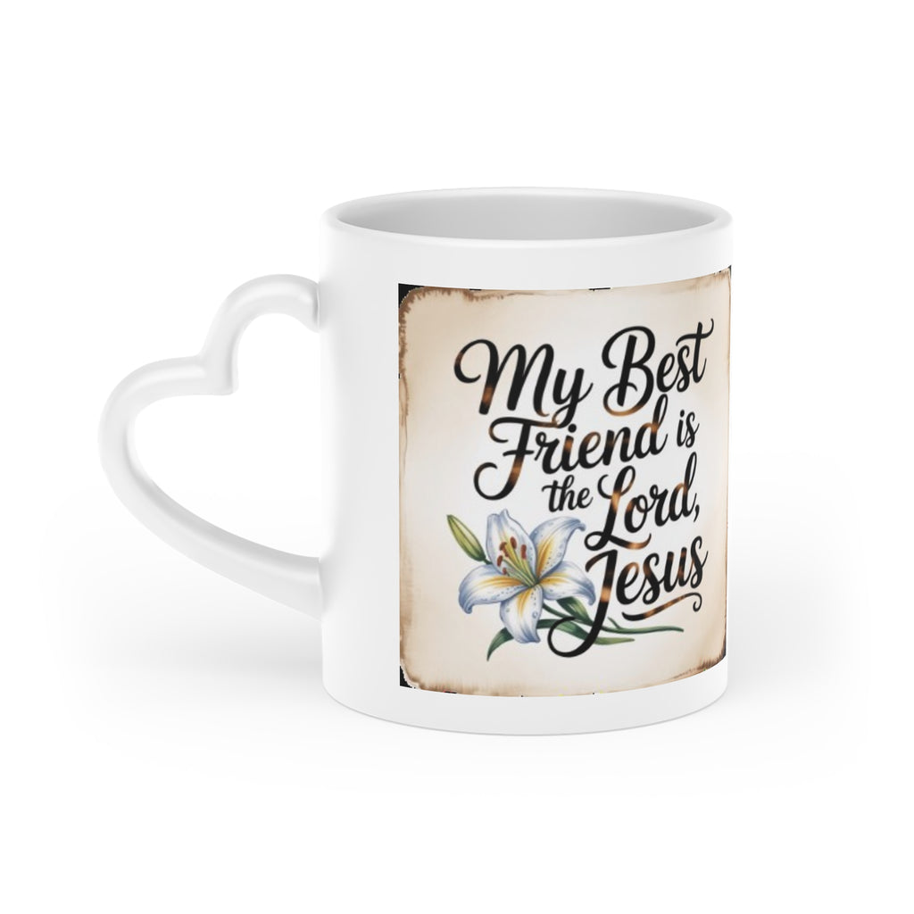 Heart Mug — "My Best Friend Is the Lord" Faith Coffee Cup
